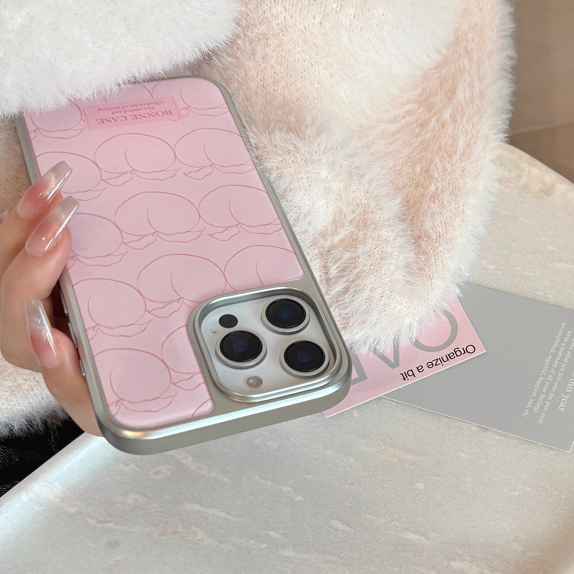 Line Art Peach - iPhone Case